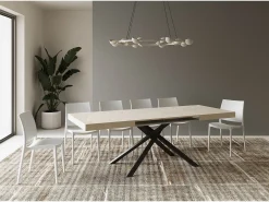 Mesa extensible 120/224x90 cm Karida cachemira patas antracita