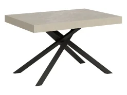 Mesa extensible 120/224x90 cm Karida cachemira patas antracita