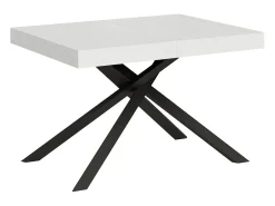 Mesa extensible 120/380x90 cm Karida fresno blanco patas antracita