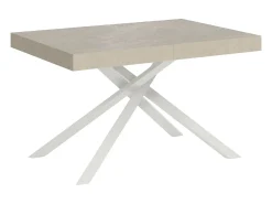 Mesa extensible 140/244x90 cm Karida cachemira patas blancas