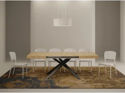 Mesa extensible 130/234x90 cm Karida roble natural patas antracita