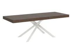 Mesa extensible 180/284x90 cm Karida Premium nogal patas blancas