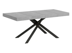 Mesa extensible 140/244x90 cm Karida Premium cemento patas antracita
