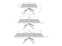 Mesa extensible 140/244x90 cm Karida Premium cemento patas antracita