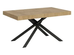 Mesa extensible 140/244x90 cm Karida roble natural patas antracita