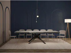 Mesa extensible 180/440x90 cm Karida Evolution cemento estructura et patas antracita