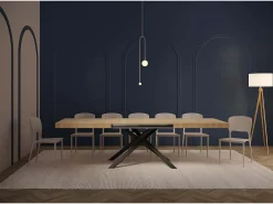 Mesa extensible 180/284x90 cm Karida roble natural patas antracita