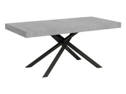 Mesa extensible 160/264x90 cm Karida cemento patas antracita