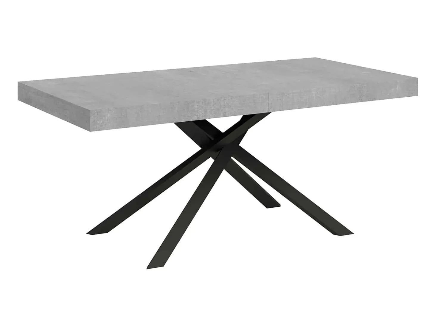 Mesa extensible 160/264x90 cm Karida cemento patas antracita