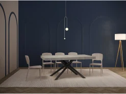 Mesa extensible 160/264x90 cm Karida cemento patas antracita