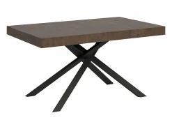 Mesa extensible 140/400x90 cm Karida nogal patas antracita
