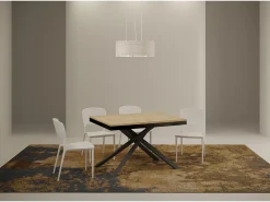 Mesa extensible 120/224x90 cm Karida Evolution roble natural estructura et patas antracita