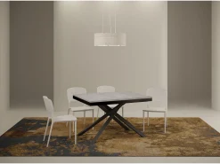 Mesa extensible 120/224x90 cm Karida Evolution cemento estructura et patas antracita