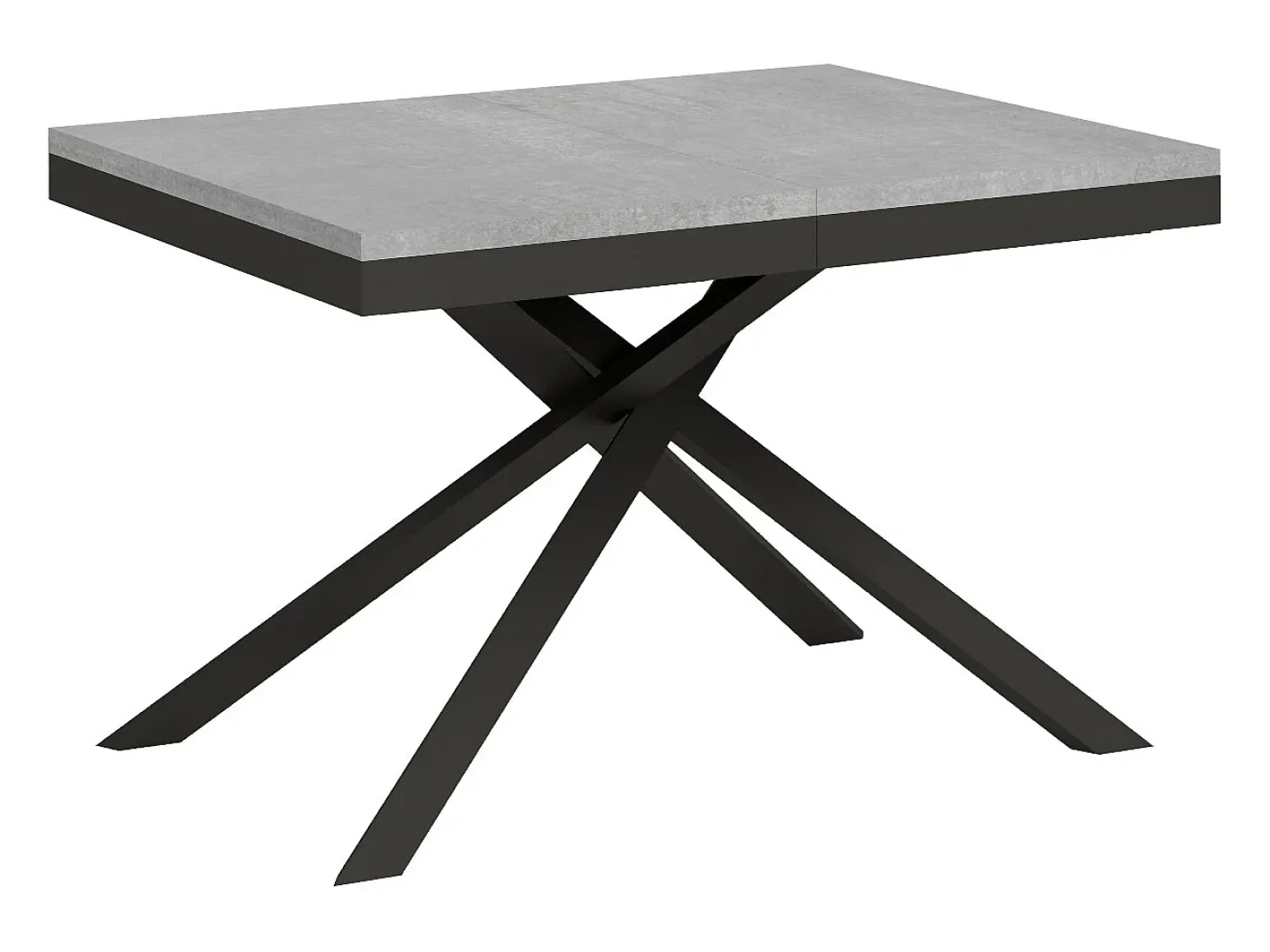 Mesa extensible 120/224x90 cm Karida Evolution cemento estructura et patas antracita