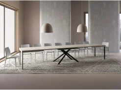 Mesa extensible 200/460x90 cm Karida cachemira patas antracita