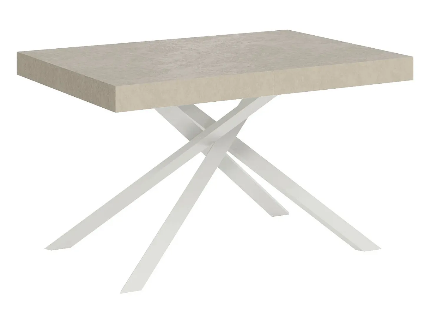 Mesa extensible 140/400x90 cm Karida cachemira patas blancas