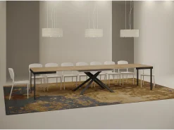 Mesa extensible 120/380x90 cm Karida Evolution roble natural estructura et patas antracita