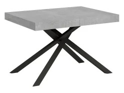 Mesa extensible 120/380x90 cm Karida cemento patas antracita