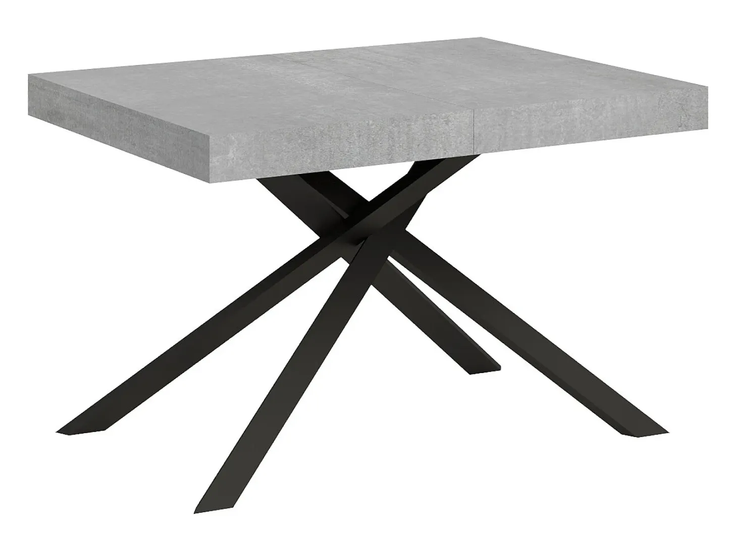 Mesa extensible 120/380x90 cm Karida cemento patas antracita