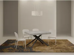 Mesa extensible 120/380x90 cm Karida cemento patas antracita