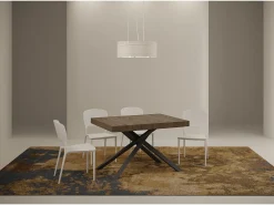 Mesa extensible 120/224x90 cm Karida Premium nogal patas antracita