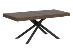 Mesa extensible 120/224x90 cm Karida Premium nogal patas antracita