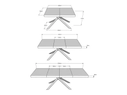 Mesa extensible 120/224x90 cm Karida Premium nogal patas antracita