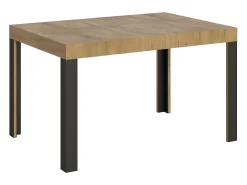 Mesa extensible 90x140/244 cm Linea Roble Natural estructura Antracita
