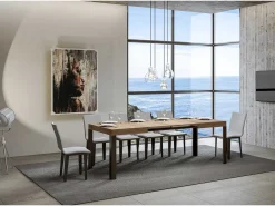Mesa extensible 90x140/244 cm Linea Roble Natural estructura Antracita