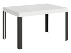 Mesa extensible 90x140/244 cm Linea Fresno Blanco estructura Antracita
