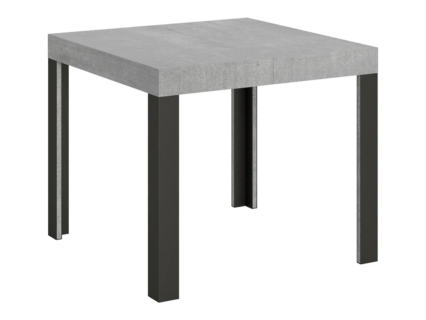 Mesa extensible 90x90/246 cm Linea Cemento estructura Antracita