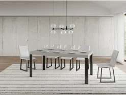 Mesa extensible 90x200/304 cm Linea Cachemira estructura Antracita