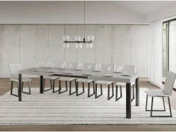 Mesa extensible 90x200/304 cm Linea Cachemira estructura Antracita