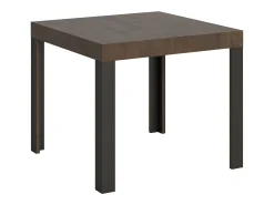 Mesa extensible 90x90/246 cm Linea Nogal estructura Antracita