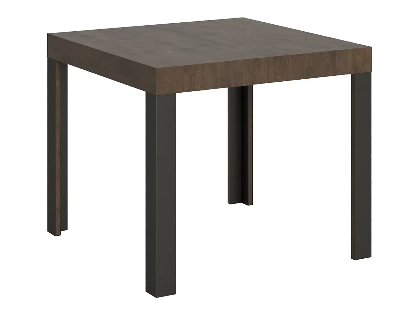 Mesa extensible 90x90/246 cm Linea Nogal estructura Antracita