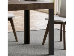 Mesa extensible 90x90/246 cm Linea Nogal estructura Antracita