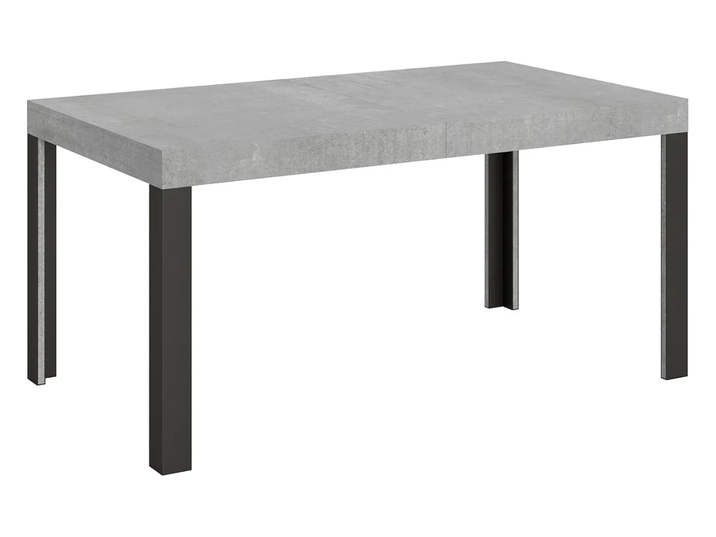 Mesa extensible 80x160/244 cm Linea Cemento estructura Antracita