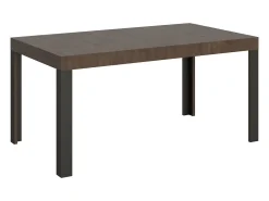 Mesa extensible 80x160/244 cm Linea Nogal estructura Antracita