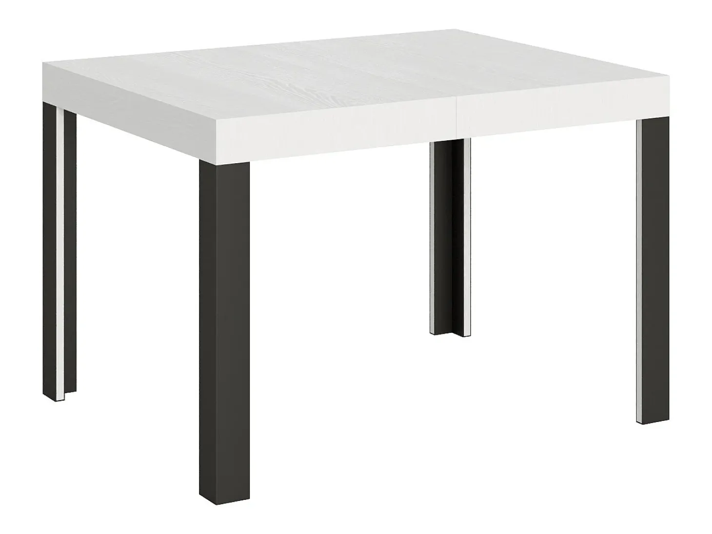 Mesa extensible 80x120/204 cm Linea Fresno Blanco estructura Antracita