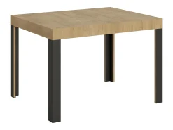 Mesa extensible 80x120/204 cm Linea Roble Natural estructura Antracita