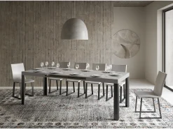 Mesa extensible 80x120/204 cm Linea Cachemira estructura Antracita
