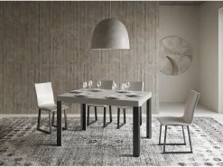 Mesa extensible 90x120/224 cm Linea Cachemira estructura Antracita