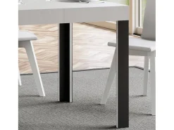 Mesa extensible 90x200/304 cm Linea Fresno Blanco estructura Antracita