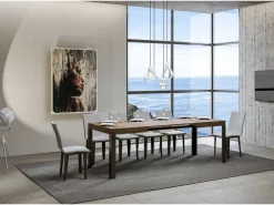 Mesa extensible 90x130/234 cm Linea Nogal estructura Antracita