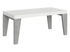 Mesa extensible 90x180/440 cm Naxy Mix Tapa fresno blanco - Patas cemento