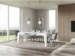 Mesa extensible 130/390x90 cm Naxy fresno blanco