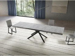 Mesa extensible 90x200/304 cm Niket cemento patas antracita