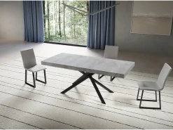 Mesa extensible 90x200/304 cm Niket cemento patas antracita