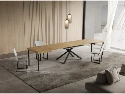 Mesa extensible 90x130/390 cm Niket Roble Natural patas Antracita