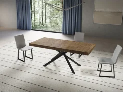 Mesa extensible 90x180/440 cm Niket Nogal patas Antracita